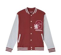 Sudadera de Harry Potter con Cierre de Botones - Color Gris y Rojo - Talla S - Elaborado con Poliéster Algodón de 260 gsm - Estampado de Gryffindor - Producto Original Diseñado en España