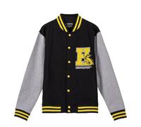 Sudadera de Harry Potter con Cierre de Botones - Color Negro, Gris y Amarillo - Talla XL - Elaborado con Poliéster Algodón de 260 gsm - Estampado de Hufflepuff - Producto Original Diseñado en España
