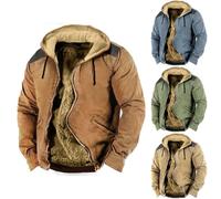 Sudadera de hombre polar con capucha chaqueta con cremallera térmica, chaqueta de hombre de invierno cálido sudaderas casuales con capucha con bolsillo Abrigo forrado de forro polar Abrigos gruesos