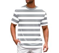 Sudadera de Hombre Rayas Algodón Manga Corta Cuello Redondo Azul Blanco Camiseta Rayada Negro Blanco Camiseta de Verano Camiseta a Rayas Rojo Blanco Disfraz de Carnaval Traje Básico Casual Top