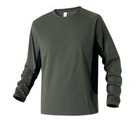 Sudadera de hombre sin capucha con cuello redondo y manga larga para un estilo casual al aire libre en otoño invierno suéter cálido hombre cómodo y cálido para actividades al aire libre, ejército