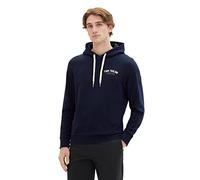 Sudadera de hombre TOM TAILOR con capucha y logo estampado, Azul (10668-capitán del cielo azul), 3XL