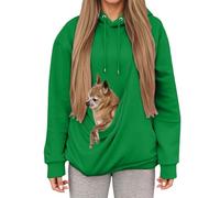 Sudadera de Invierno con Capucha, Bolsillo y Bolsa para mamá Gata, máxima Comodidad