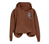 Sudadera de invierno informal con capucha para mujer, suave y cómoda para el día a día, ligera chaqueta de forro polar de manga larga con cremallera y diseño impreso, perfecta para primavera y pareja