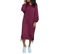 Sudadera de invierno para mujer, corte ancho, extrasuave, térmica, ideal para días fríos, rojo, verde, rojo fuego, S-XXXL, rojo, XXL