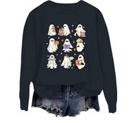 Sudadera de lectura de fantasmas para profesores, sudadera de fantasma de lectura Bookish, linda camisa espeluznante para Halloween, Negro, XXL