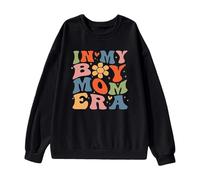 Sudadera de mamá para mujer, suéter de manga larga de gran tamaño, sin blusa informal con estampado de mi mamá, sudadera suave, versátil y combinable, para el día a día