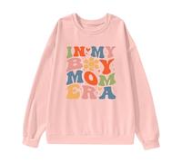 Sudadera de mamá para mujer, suéter de manga larga de gran tamaño, sin blusa informal con estampado de mi mamá, sudadera suave, versátil y combinable, para el día a día
