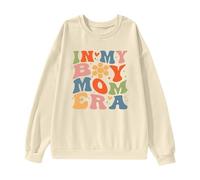 Sudadera de mamá para mujer, suéter de manga larga de gran tamaño, sin blusa informal con estampado de mi mamá, sudadera suave, versátil y combinable, para el día a día
