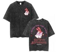 Sudadera De Manga Corta Chappell Roan Merch para Hombre Y Mujer Camiseta Vintage Lavada Camiseta De Gira De Cantante Ropa Urbana Oversize De Hip Hop T Shirt-Black&F||x_s