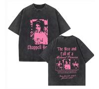 Sudadera De Manga Corta Chappell Roan Merch para Hombre Y Mujer Camiseta Vintage Lavada Camiseta De Gira De Cantante Ropa Urbana Oversize De Hip Hop T Shirt-Black&A||XX_l