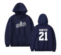 Sudadera de manga larga con capucha y calefacción Rivalry Hunter 21 Merch para mujer y hombre, azul marino, L