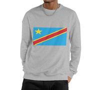 Sudadera De Manga Larga Con Cuello Redondo Para Hombre De Suave Mezcla De Algodón Jersey Ligero Para El Trabajo Con Estampado De Bandera De República Democrática Del Congo Para Uso Casual Deportivo