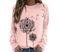 Sudadera de manga larga con cuello redondo para mujer, para el día del partido, camiseta de fútbol americano, camiseta de manga larga, 1B-Rosa, M