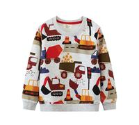 Sudadera de manga larga con diseño de dinosaurio para niños, Gris claro., 18-24 meses