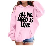 Sudadera de manga larga con estampado All we Need is Love con sudadera informal para niña