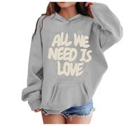Sudadera de manga larga con estampado All we Need is Love con sudadera informal para niña