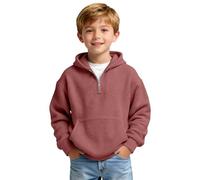 Sudadera de manga larga para bebé con estampado texturizado, elegante sudadera con capucha para, Color rojo., 8-9 años