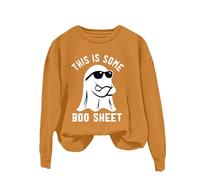 Sudadera de manga larga para Halloween, mezcla de algodón suave con estampado de fantasmas de calabaza, prenda básica de otoño, sudadera con capucha blanca con cremallera para mujer, #2-naranja, XXL