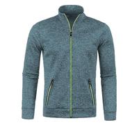 Sudadera de manga larga para hombre, para otoño e invierno, cuello con cremallera, color liso, de manga larga, a la moda, abrigos elegantes de otoño para hombre, azul celeste, 4XL