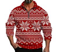 Sudadera de manga larga para hombre, primavera, otoño e invierno, con impresión 3D, casual, cómoda, holgada, con un tercio de cremallera, sin capucha, para el trabajo, rosso, L