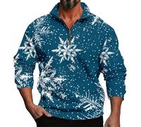 Sudadera de manga larga para hombre, primavera, otoño e invierno, con impresión 3D, casual, cómoda, holgada, un tercio con cremallera, sin capucha, para niño, talla 12, azul marino, XL