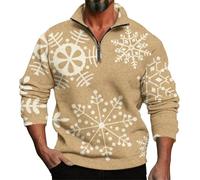 Sudadera de manga larga para hombre, primavera, otoño e invierno, con impresión 3D, casual, cómoda, holgada, un tercio con cremallera, sin capucha, para niño, talla 12, caqui, 3XL