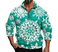 Sudadera de manga larga para hombre, primavera, otoño e invierno, con impresión 3D, casual, cómoda, holgada, un tercio con cremallera, sin capucha, para niño, talla 12, verde menta, L