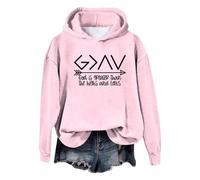 Sudadera de manga larga para mujer con texto en inglés "God is Greater Than The Highs and Lows", Rosa., L