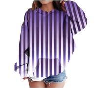 Sudadera de manga larga para niña con estampado de teñido de Tie-Dye, camisetas con bolsillos, cuello redondo de manga larga, túnica, suéter azul para niñas, morado, 3-4 años
