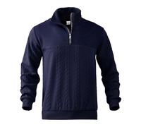Sudadera de media cremallera para hombre de manga larga con cuello sudadera con capucha con cuello de estilo étnico retro suave y cálida sudadera de baloncesto, B-Marina Militar, XL