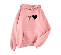Sudadera de moda con capucha con capucha lisa, ropa elegante para mujer, tops elegantes, para ocio, adolescentes, niñas, holgada, casual, de algodón, ropa para mujer, oro rosa, L