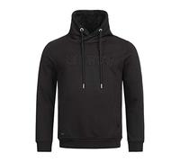 Sudadera de Moda con Forro cálido Suéter con Cuello Alto para Hombre Life Wolf Negro S