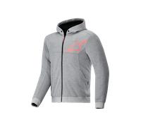 Alpinestars Chrome V2 Sport Sudadera con capucha y cremallera para motocicleta, gris-rojo, tamaño S para Hombres