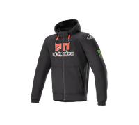 Alpinestars FQ20 Chrome Ignition Monster Sudadera con capucha Zip de motocicleta, negro-blanco-rojo, tamaño S