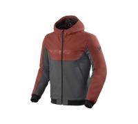 Revit Parabolica 2 Sudadera con capucha y cremallera para motocicleta, rojo/gris, Talla S