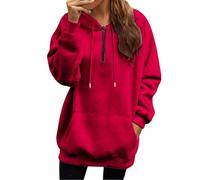 Sudadera de mujer con capucha larga, jersey deportivo, camiseta de moda, informal, con bolsillos, otoño, de gran tamaño, básica, de manga larga, color liso, para exteriores, deportiva, correr