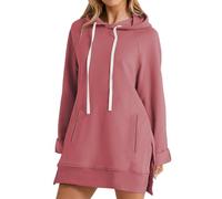 Sudadera de mujer con capucha larga Jersey Moda Casual Hoodie Top con bolsillos Otoño Basic Sweatshirt Manga Larga Color Sólido Clásico Sweatshirt con Grande Bolsillos Outdoor Deportiva Jogging