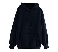 Sudadera de mujer con capucha Oversize, Chaqueta ligera para mujer Chic Sudaderas con bolsillo Sudadera Color sólido con capucha Cordón de sujeción Abrigo Casual Abrigos Simple Loungewear Otoño Top