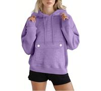 Sudadera de mujer con capucha Oversize, sudadera con capucha para mujer de algodón híbrido sudaderas 2025 nuevo abrigo con bolsillo Abrigos cordón de ajuste ropa de gran tamaño Loungewear liso