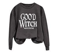 Sudadera de mujer con cuello redondo y texto en inglés "Good Witch Most of the Time", gris oscuro, 3XL