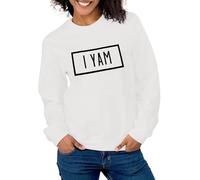 Sudadera de mujer sin capucha de algodón Ella es mi batata, Yo soy un yam, sudadera para parejas para marido y mujer, Tops de manga larga, blanco, L