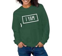 Sudadera de mujer sin capucha de algodón Ella es mi batata, Yo soy un yam, sudadera para parejas para marido y mujer, Tops de manga larga, Dark Verde, L