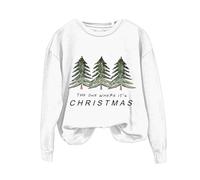 Sudadera de Navidad cálida con cremallera The One WHERE 'S, cuello redondo, casual, estampado de árbol de Navidad, manga larga, disfraz casual de fiesta para interiores y exteriores, regalos de