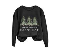 Sudadera de Navidad cálida con cremallera The One WHERE 'S, cuello redondo, casual, estampado de árbol de Navidad, manga larga, disfraz casual de fiesta para interiores y exteriores, regalos de