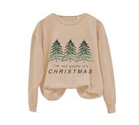 Sudadera de Navidad cálida con cremallera The One WHERE 'S, cuello redondo, casual, estampado de árbol de Navidad, manga larga, disfraz casual de fiesta para interiores y exteriores, regalos de
