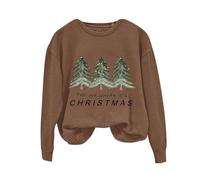 Sudadera de Navidad cálida con cremallera The One WHERE 'S, cuello redondo, casual, estampado de árbol de Navidad, manga larga, disfraz casual de fiesta para interiores y exteriores, regalos de