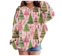 Sudadera de Navidad genérica para niños, sudadera con capucha de Navidad para niñas, diseño de reno, sudadera con capucha de manga larga para niños, talla mediana y pequeña (2-3 años)
