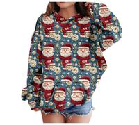 Sudadera de Navidad genérica para niños, sudadera con capucha de Navidad para niñas, diseño de reno, sudadera con capucha de manga larga para niños, talla mediana y pequeña, 7 - 8 años