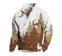 Sudadera de Navidad para hombre de gran tamaño, feo suéter de Navidad para hombre, suéter de Navidad Ugly con motivos navideños, informal, sudadera de Navidad, divertido traje de Navidad, polo Patry